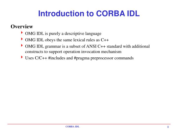 introduction to corba idl