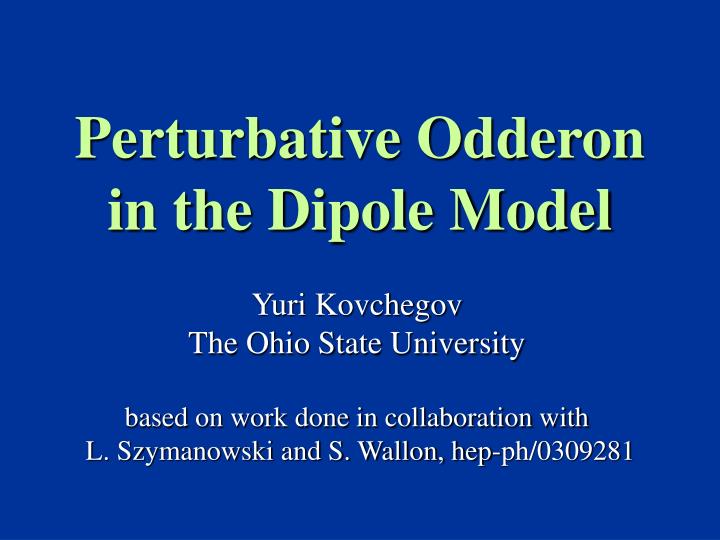 perturbative odderon in the dipole model
