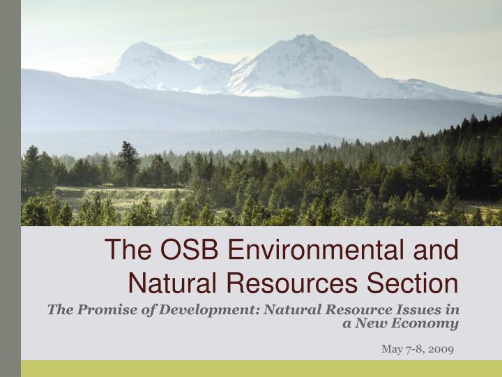 the osb environmental and natural resources section