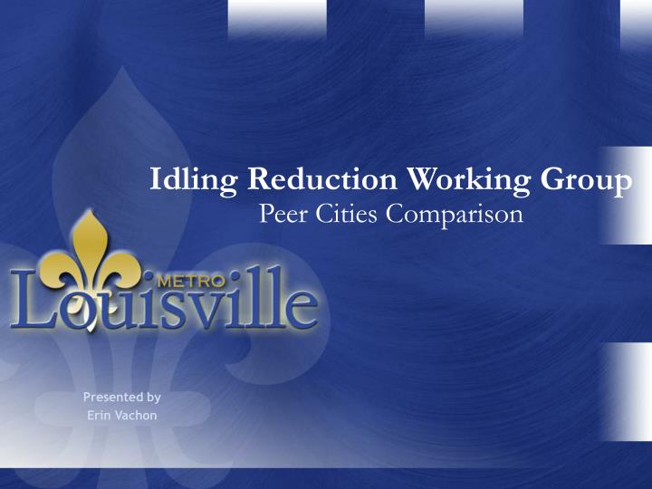 idling reduction working group peer cities comparison