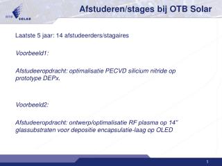 afstuderen stages bij otb solar
