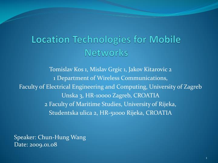location technologies for mobile networks