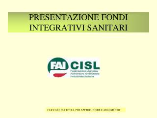 presentazione fondi integrativi sanitari