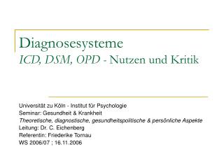 diagnosesysteme icd dsm opd nutzen und kritik