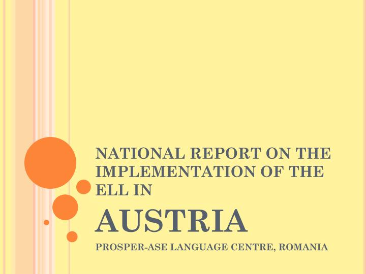 national report on the implementation of the ell in