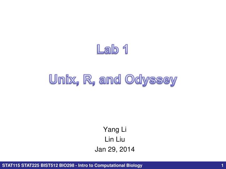 lab 1 unix r and odyssey