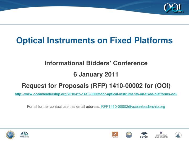 optical instruments on fixed platforms