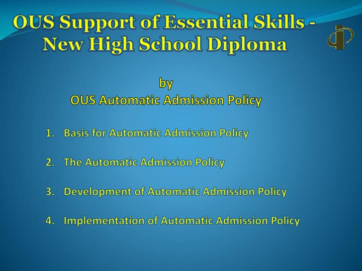 ous support of essential skills new high school diploma