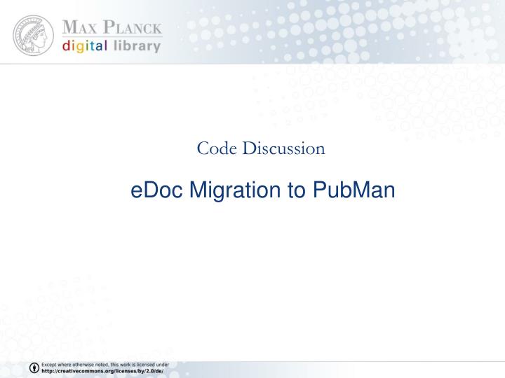 edoc migration to pubman