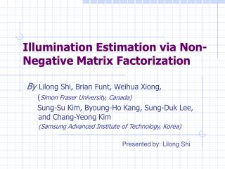 Illumination Estimation via Non-Negative Matrix Factorization