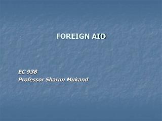 FOREIGN AID