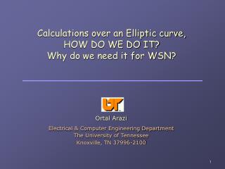 Calculations over an Elliptic curve, HOW DO WE DO IT? Why do we need it for WSN?