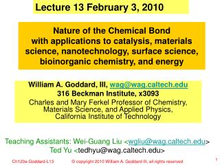 Lecture 13 February 3, 2010