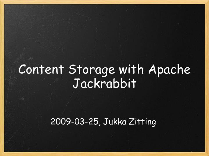 content storage with apache jackrabbit