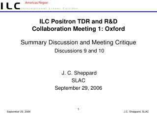 J. C. Sheppard SLAC September 29, 2006