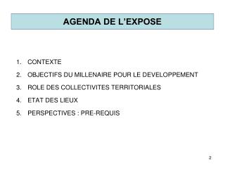 agenda de l expose