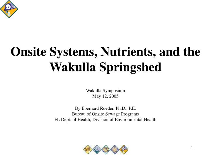 onsite systems nutrients and the wakulla springshed