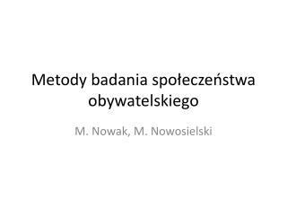 metody badania spo ecze stwa obywatelskiego
