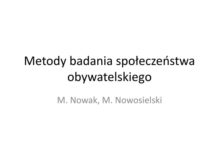 metody badania spo ecze stwa obywatelskiego