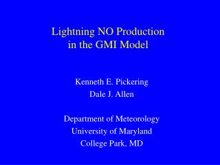 Lightning NO Production in the GMI Model