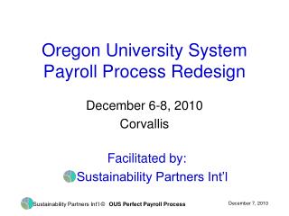 Oregon University System Payroll Process Redesign