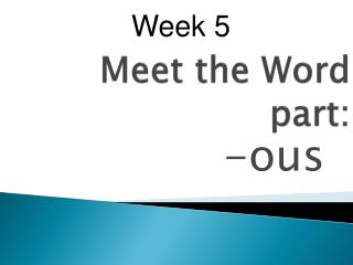 meet the word part