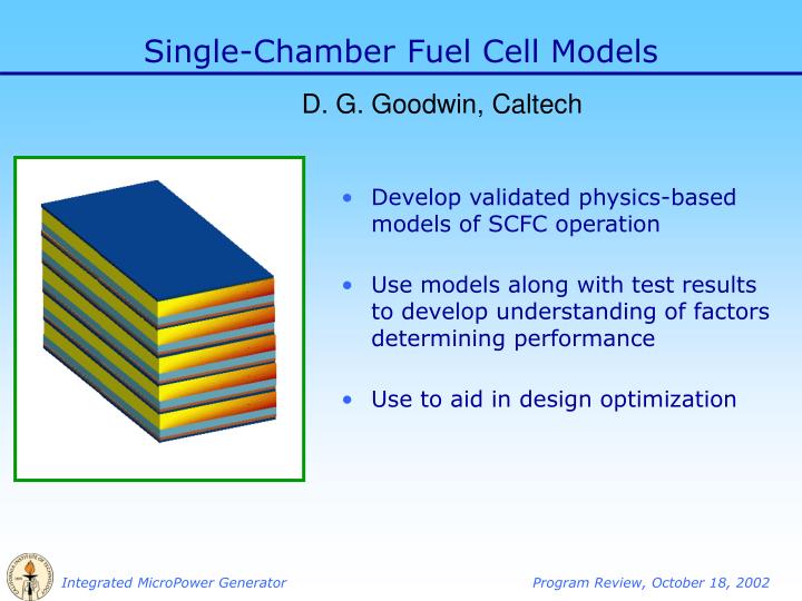single chamber fuel cell models