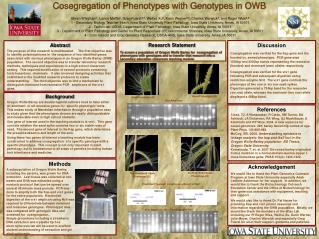 Cosegregation of Phenotypes with Genotypes in OWB