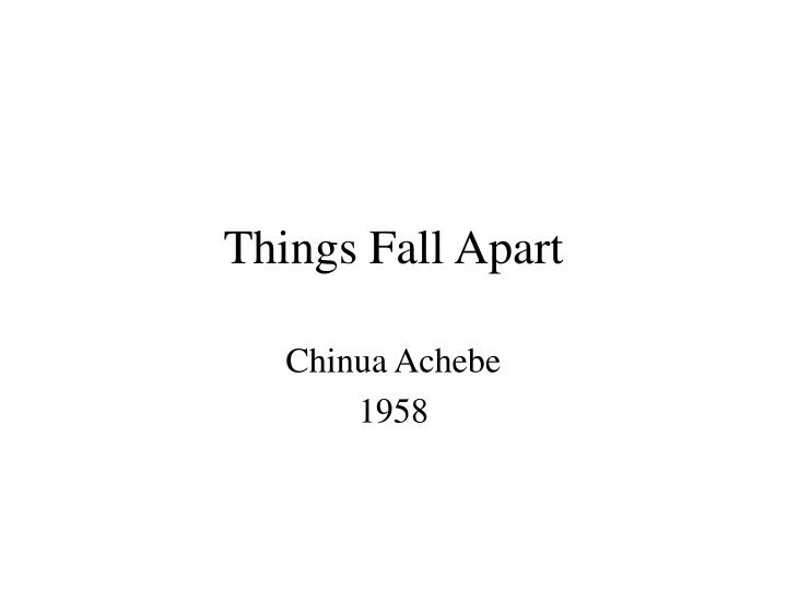 things fall apart