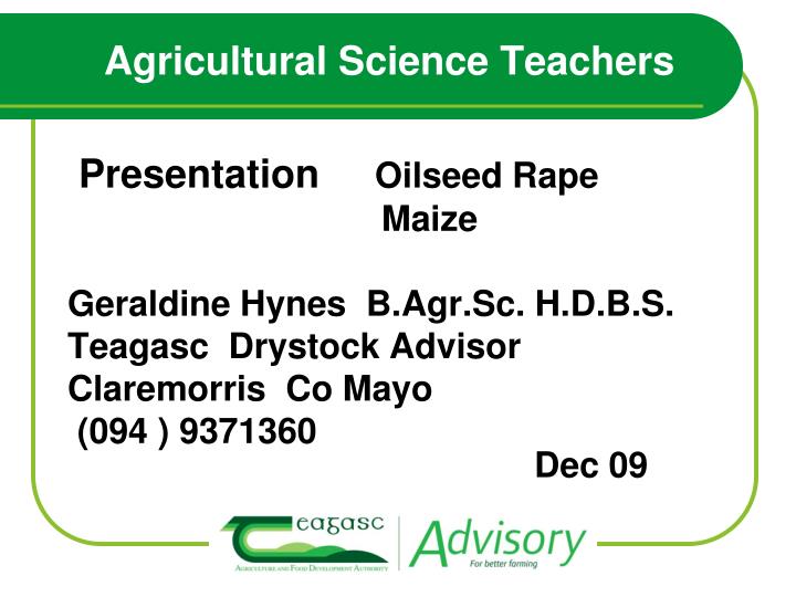 agricultural science teachers