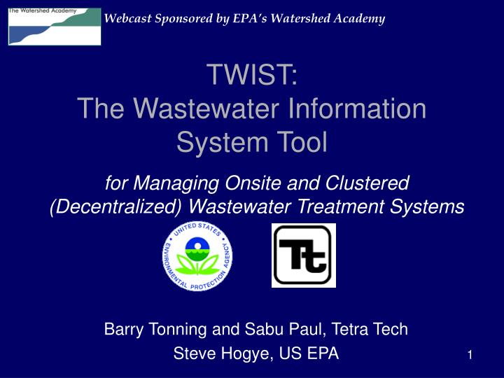 twist the wastewater information system tool