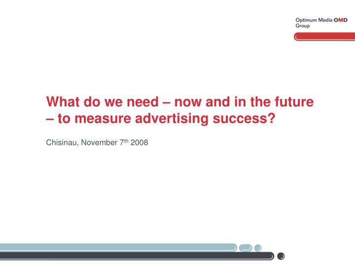 what do we need now and in the future to measure advertising success