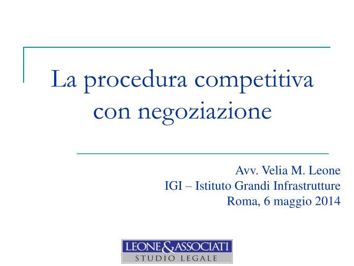 la procedura competitiva con negoziazione