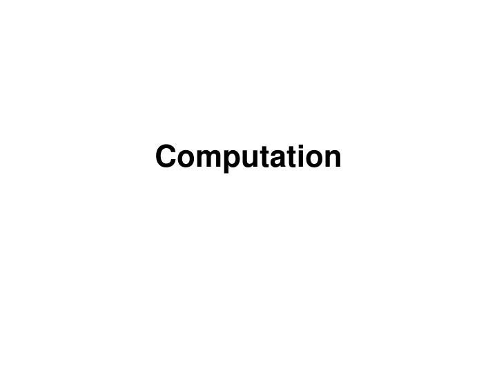 computation