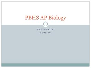 PBHS AP Biology