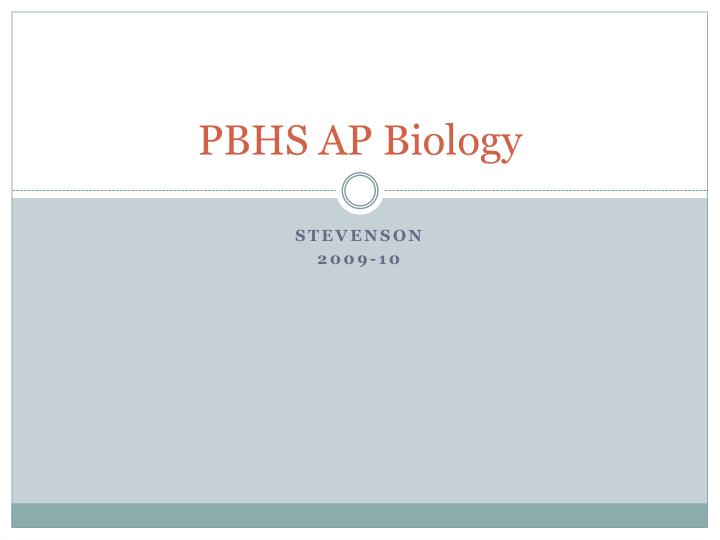 pbhs ap biology