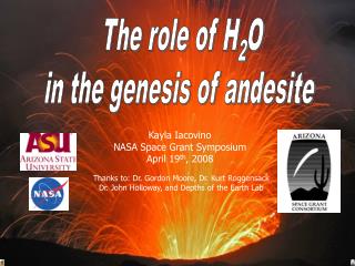 The role of H 2 O in the genesis of andesite