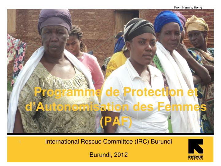 programme de protection et d autonomisation des femmes paf