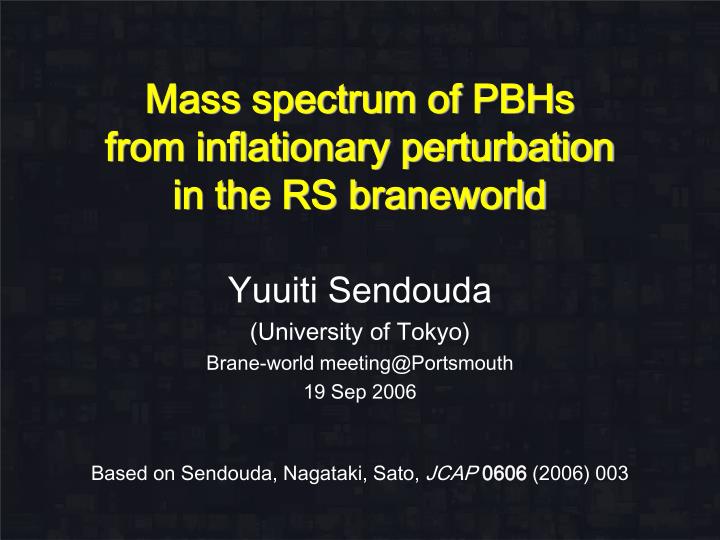mass spectrum of pbh s from inflationary perturbation in the rs braneworld