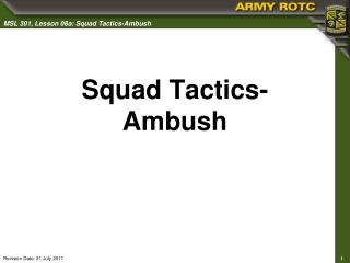 Squad Tactics- Ambush