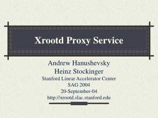 Xrootd Proxy Service