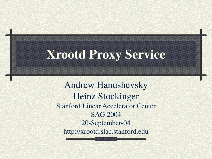 xrootd proxy service