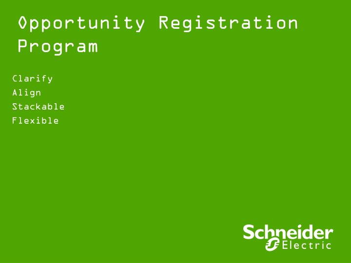 opportunity registration program