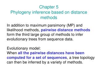 Chapter 5 Phylogeny inference based on distance methods