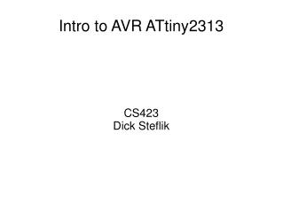 Intro to AVR ATtiny2313