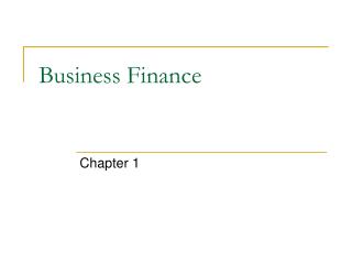 business finance