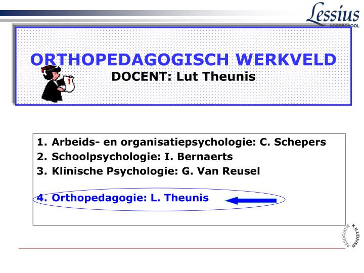 orthopedagogisch werkveld docent lut theunis