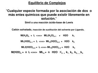 equilibrio de complejos