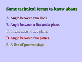 Some technical terms to know about