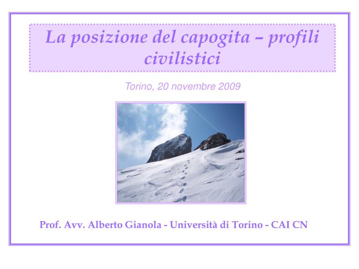 prof avv alberto gianola universit di torino cai cn